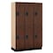 Salsbury Industries Wardrobe Locker, 45" W, 18" D, 76" H, (3) Wide, (6) Openings, Mahogany 22368MAH - alternate 1